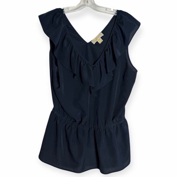 MICHAEL Michael Kors Navy Ruffle Top - Picture 3 of 6